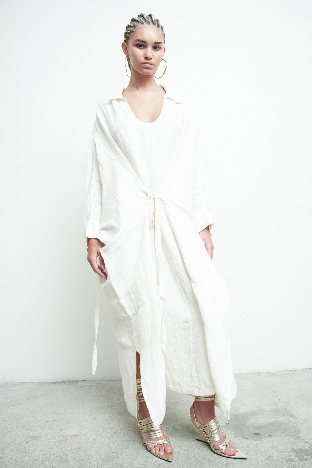 nicholas linen dress Nicholas The Label Dina Linen-Blend Fit & Flare Maxi Dress Size 8