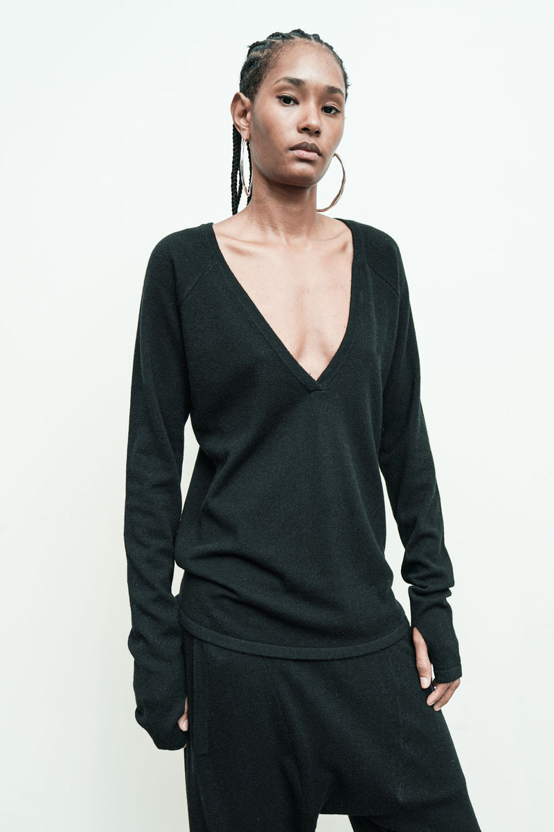 Reversible Low V Sweater