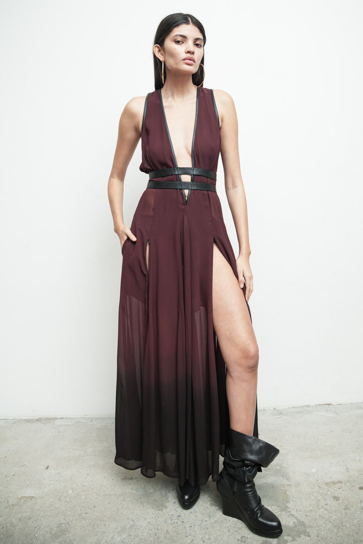 nicholas evening dresses n/nicholas Nicolette Pleated Draped Satin Gown